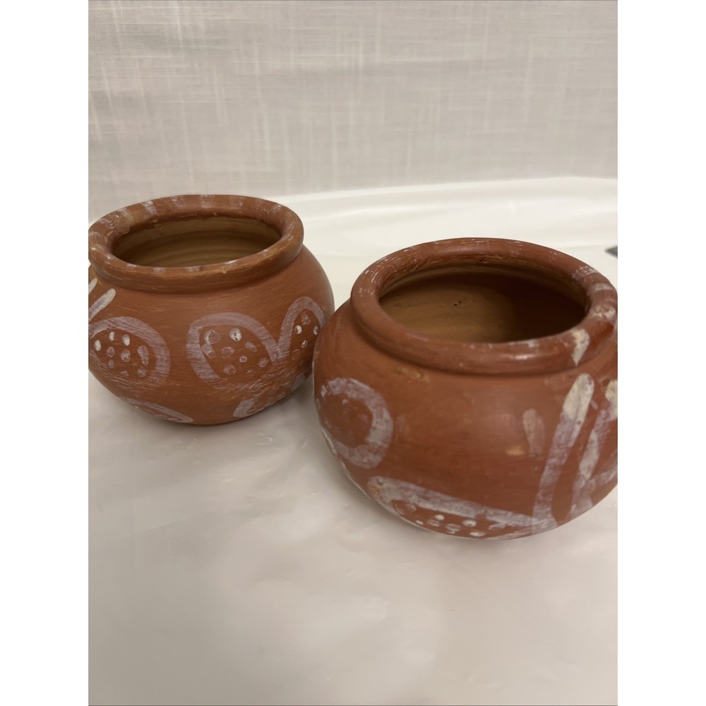 Handmade Brazil Amazon Rainforest Collection Terracotta Decorative Folk Art Pair
